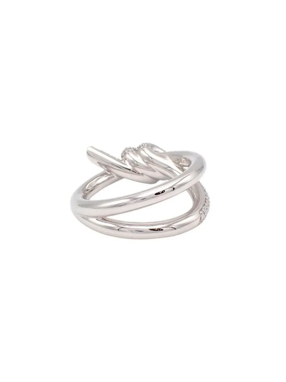 Tiffany & Co Knot Double Row Ring White Gold Diamond